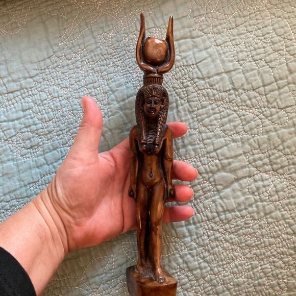 Hand Carved Soap-Stone 12”Egyptian Goddess Statue - Picture 1 of 6